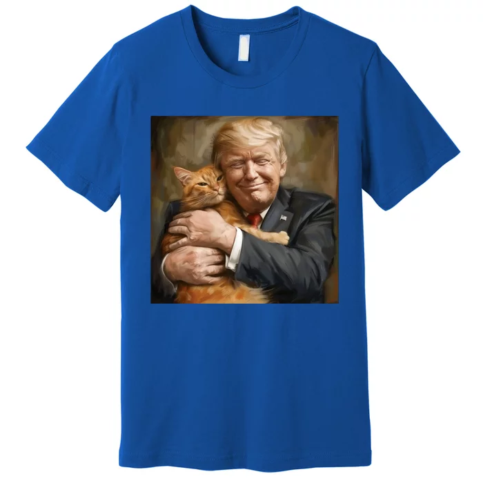 Trump Hugging An Orange Cat 2024 Premium T-Shirt