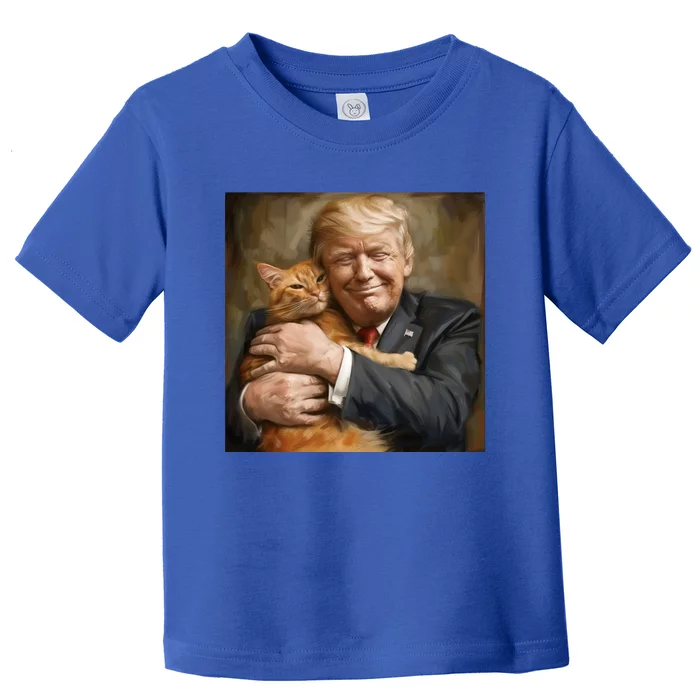 Trump Hugging An Orange Cat 2024 Toddler T-Shirt