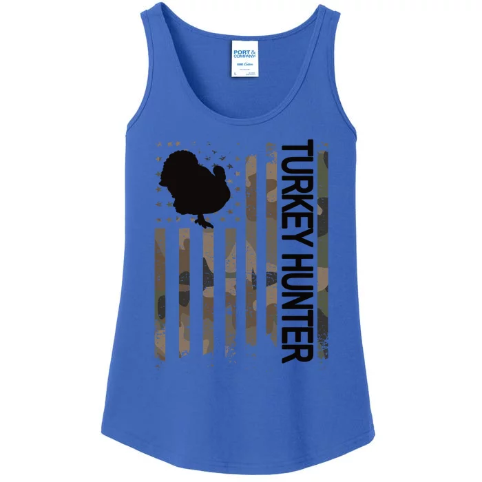 Turkey Hunter American Flag Turkey Hunting Lover Meaningful Gift Ladies Essential Tank