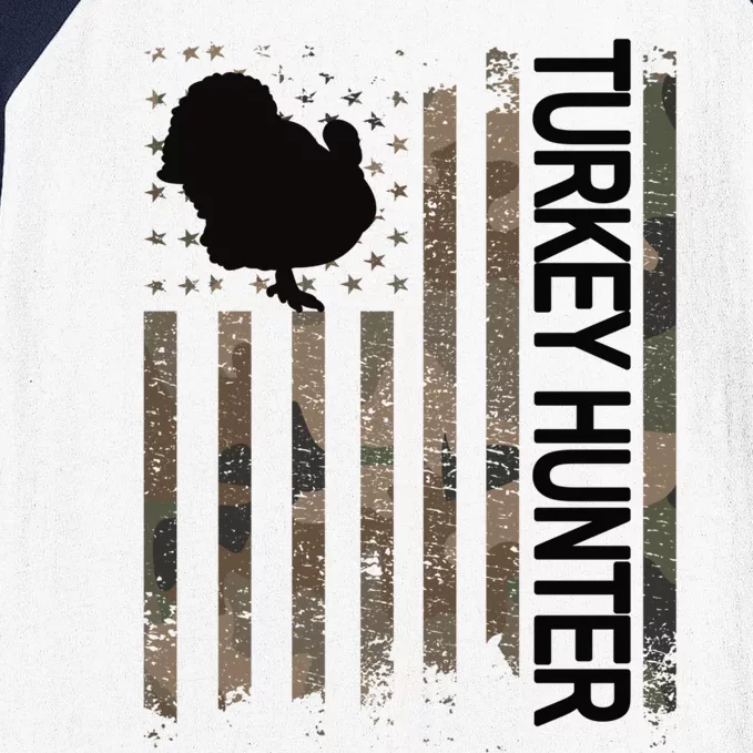 Turkey Hunter American Flag Turkey Hunting Lover Meaningful Gift Baseball Sleeve Shirt