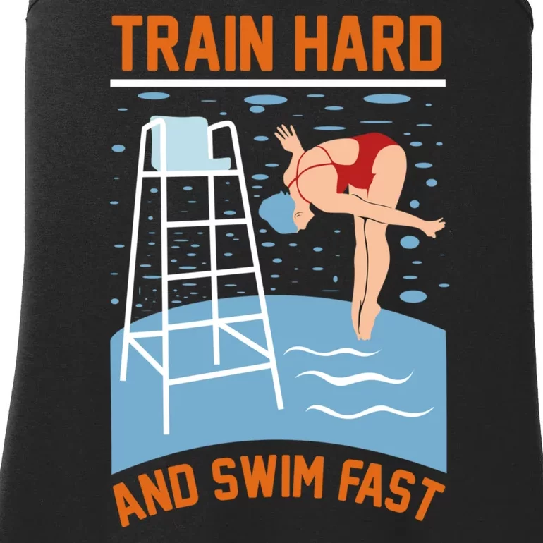 Train Hard And Swim Fast Ladies Essential Tank