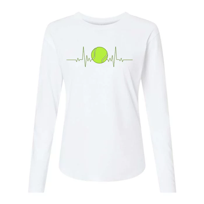 Tennis Heartbeat Art For Tennis Player Womens Cotton Relaxed Long Sleeve T-Shirt