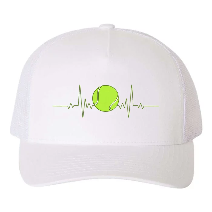 Tennis Heartbeat Art For Tennis Player Yupoong Adult 5-Panel Trucker Hat