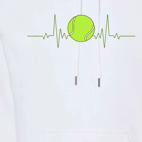 Tennis Heartbeat Art For Tennis Player Premium Hoodie