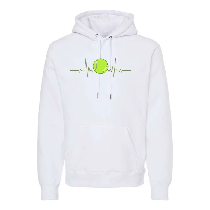 Tennis Heartbeat Art For Tennis Player Premium Hoodie