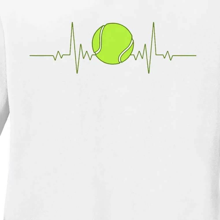 Tennis Heartbeat Art For Tennis Player Ladies Long Sleeve Shirt