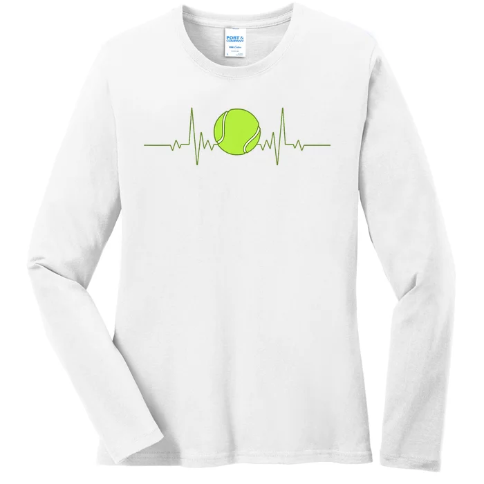 Tennis Heartbeat Art For Tennis Player Ladies Long Sleeve Shirt