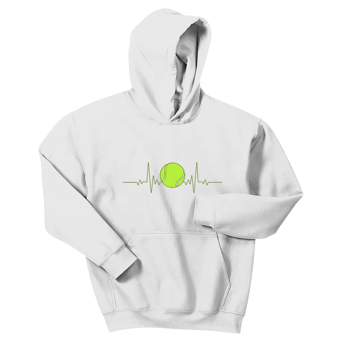 Tennis Heartbeat Art For Tennis Player Kids Hoodie