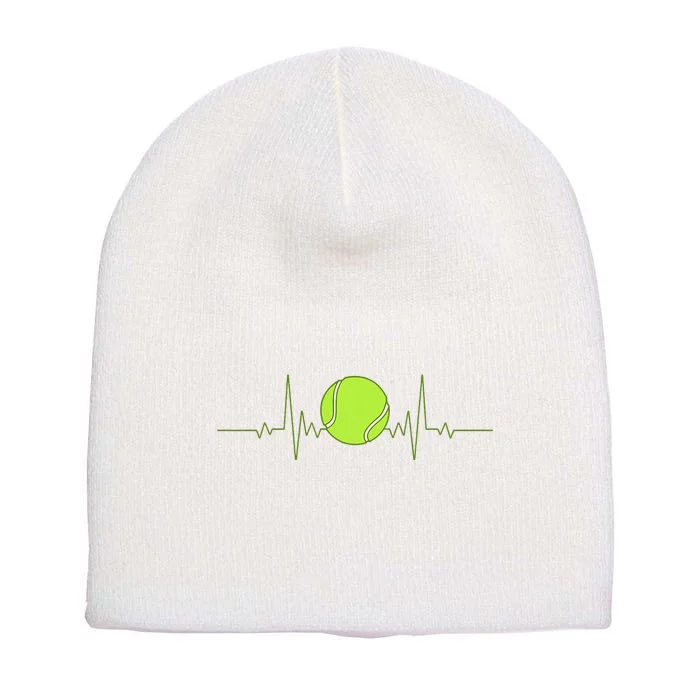 Tennis Heartbeat Art For Tennis Player Short Acrylic Beanie