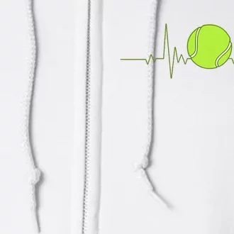 Tennis Heartbeat Art For Tennis Player Full Zip Hoodie