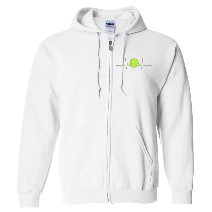 Tennis Heartbeat Art For Tennis Player Full Zip Hoodie