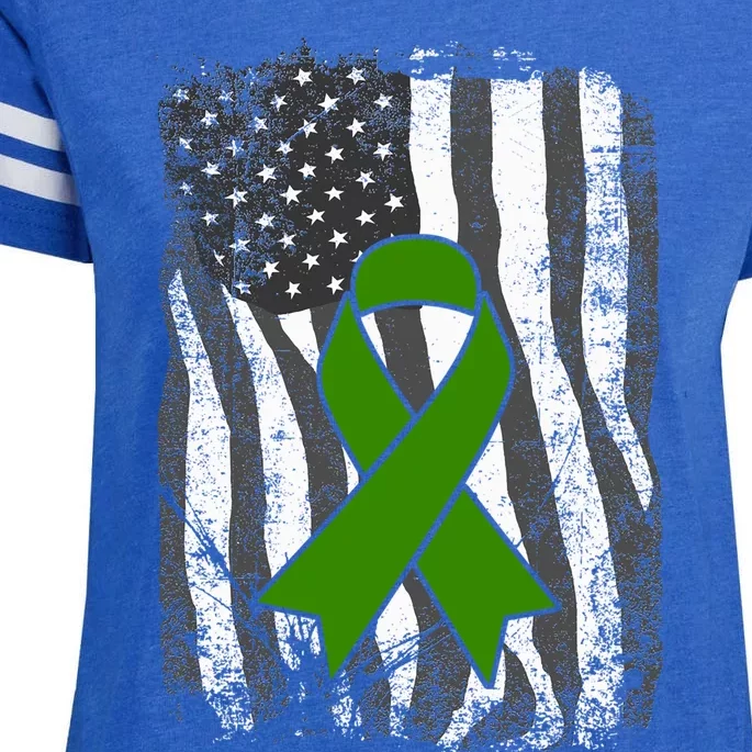 Tal Health Awareness Us Flag Ribbon Wear Green May Cool Gift Enza Ladies Jersey Football T-Shirt