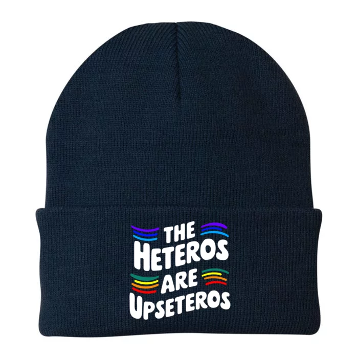 The Heteros Are Upseteros Lgbtq Sarcastic Agenda Pride Cute Gift Knit Cap Winter Beanie