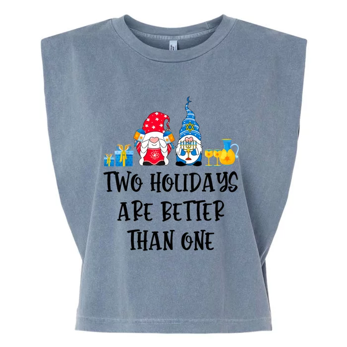 Two Holidays Are Better Than One Christmas Hanukkah Jewish Garment-Dyed Women's Muscle Tee