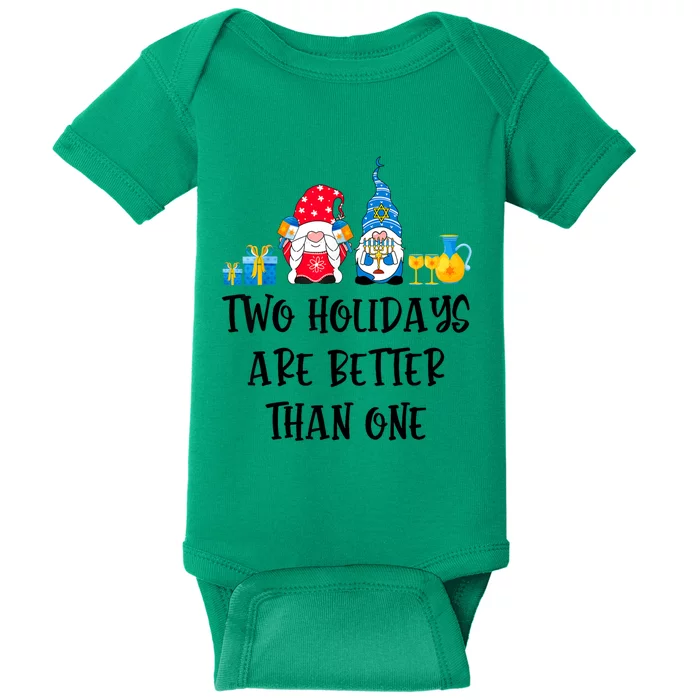 Two Holidays Are Better Than One Christmas Hanukkah Jewish Baby Bodysuit