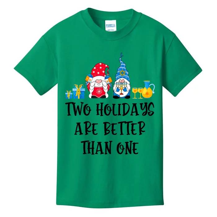 Two Holidays Are Better Than One Christmas Hanukkah Jewish Kids T-Shirt