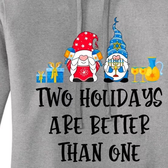 Two Holidays Are Better Than One Christmas Hanukkah Jewish Women's Pullover Hoodie