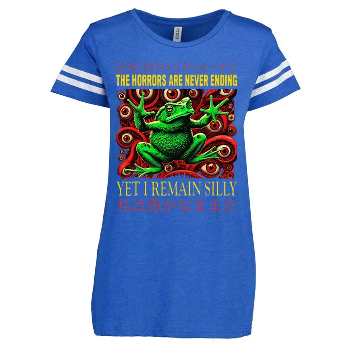 The Horrors Are Never Ending Yet I Remain Silly Frog Japan Enza Ladies Jersey Football T-Shirt