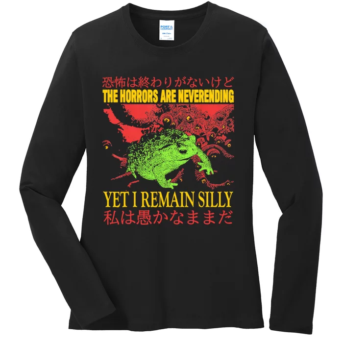 The Horrors Are Never Ending Frog Ladies Long Sleeve Shirt