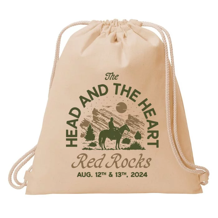 The Head And The Heart Red Rocks 2024 Event Drawstring Bag