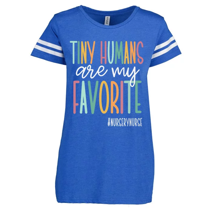 Tiny Humans Are My Favorite, Nursery Nurse Enza Ladies Jersey Football T-Shirt