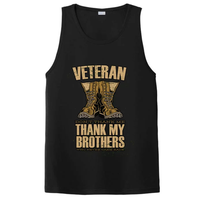 Thank My Brothers Veteran Boots Performance Tank