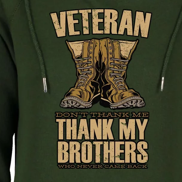 Thank My Brothers Veteran Boots Womens Funnel Neck Pullover Hood