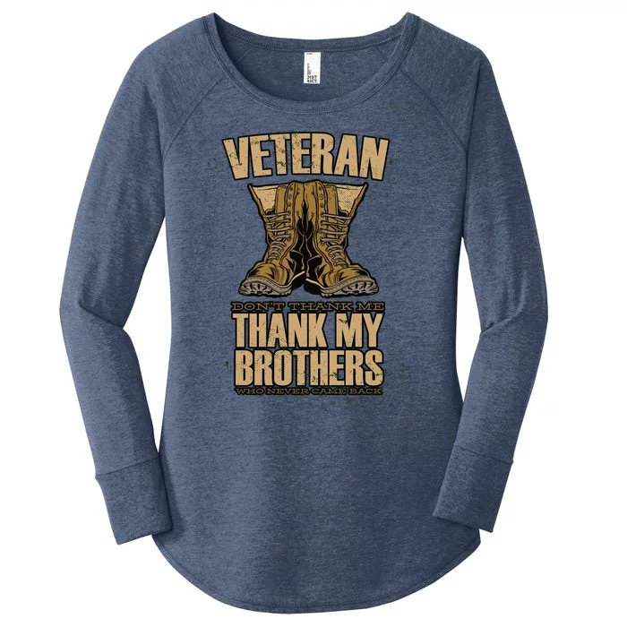 Thank My Brothers Veteran Boots Women's Perfect Tri Tunic Long Sleeve Shirt