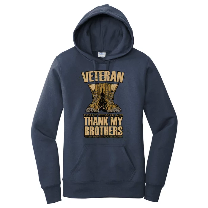 Thank My Brothers Veteran Boots Women's Pullover Hoodie