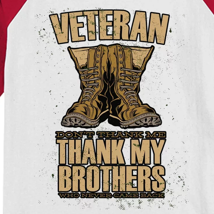 Thank My Brothers Veteran Boots Kids Colorblock Raglan Jersey