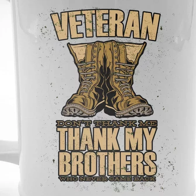 Thank My Brothers Veteran Boots Front & Back Beer Stein