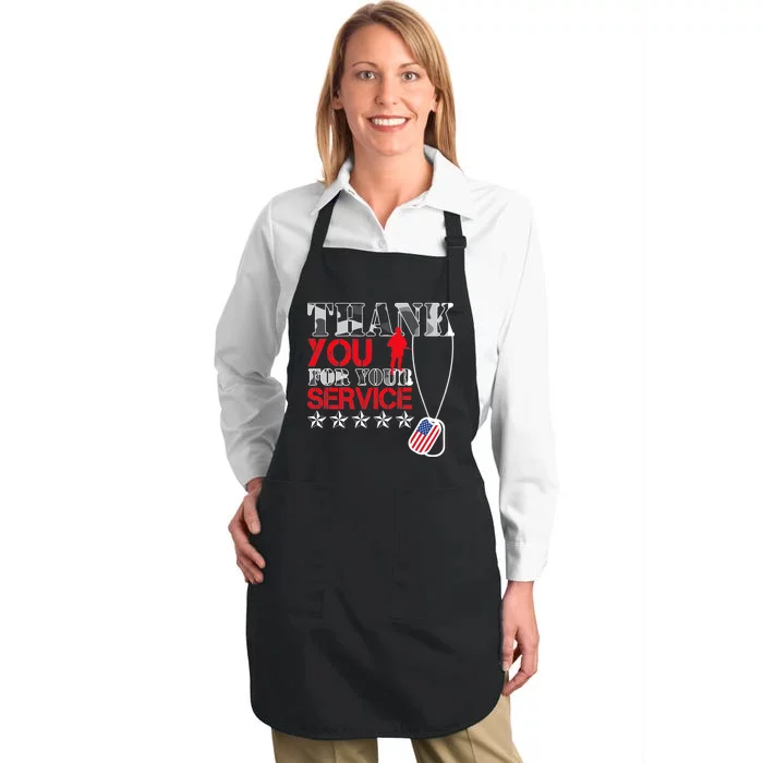 Thank You For Your Service Full-Length Apron With Pocket