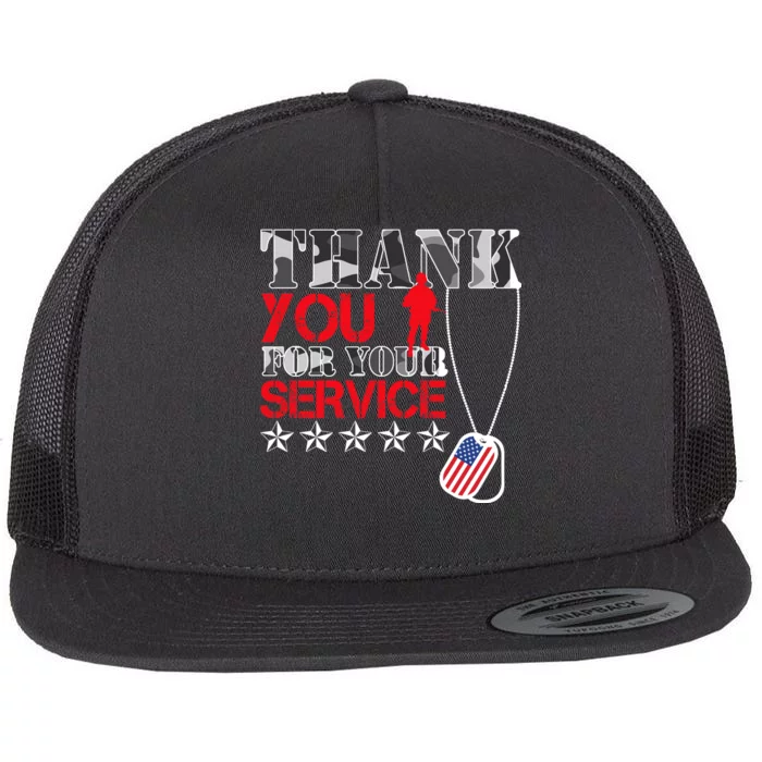 Thank You For Your Service Flat Bill Trucker Hat