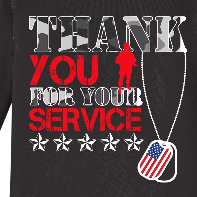 Thank You For Your Service Baby Long Sleeve Bodysuit