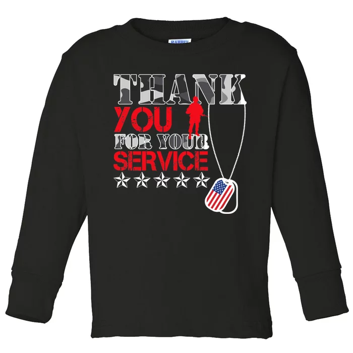 Thank You For Your Service Toddler Long Sleeve Shirt