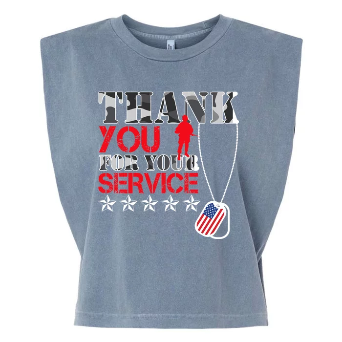 Thank You For Your Service Garment-Dyed Women's Muscle Tee