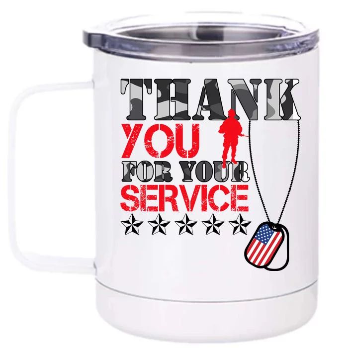 Thank You For Your Service Front & Back 12oz Stainless Steel Tumbler Cup