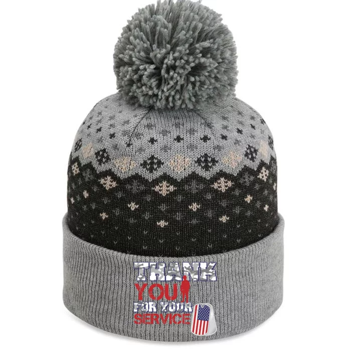 Thank You For Your Service Veterans Day The Baniff Cuffed Pom Beanie