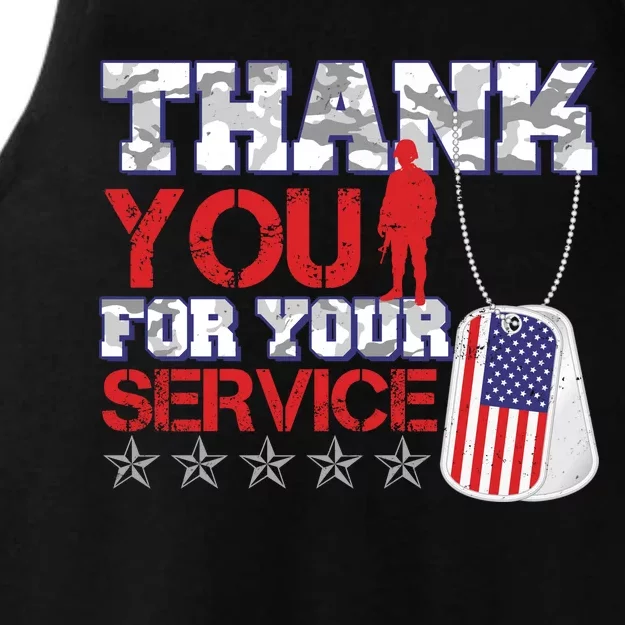 Thank You For Your Service Veterans Day Ladies Tri-Blend Wicking Tank