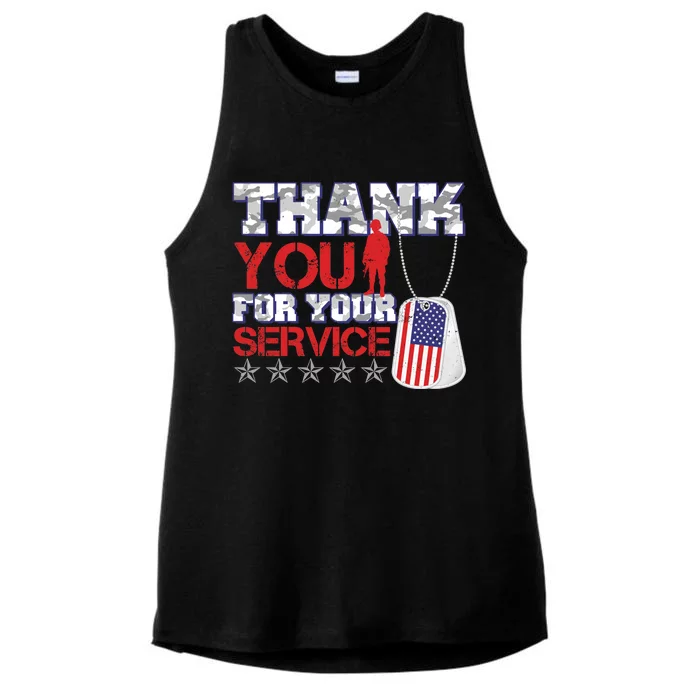 Thank You For Your Service Veterans Day Ladies Tri-Blend Wicking Tank