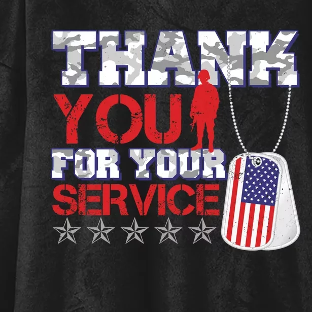 Thank You For Your Service Veterans Day Hooded Wearable Blanket