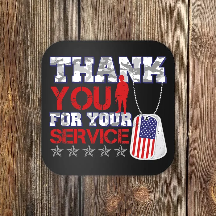 Thank You For Your Service Veterans Day Coaster