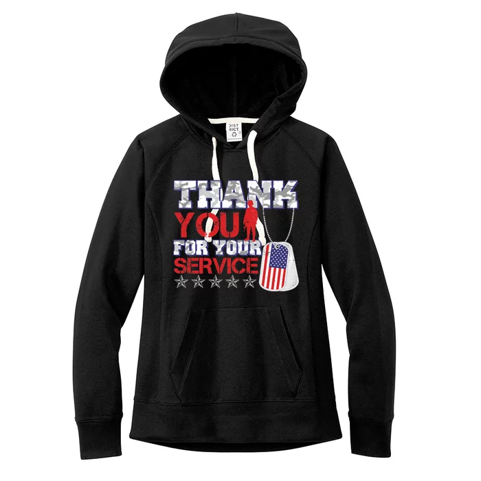 Thank You For Your Service Veterans Day Women's Fleece Hoodie