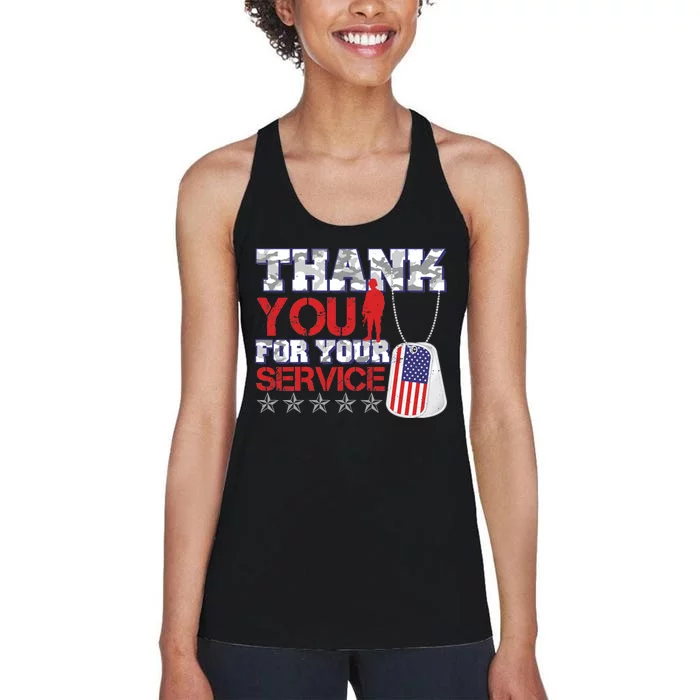 Thank You For Your Service Veterans Day Women's Racerback Tank