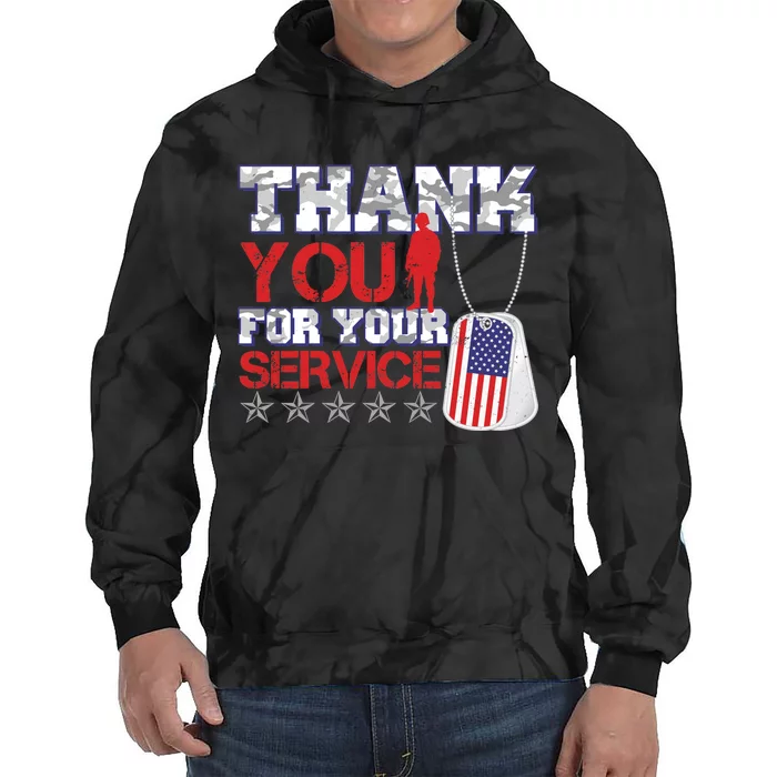 Thank You For Your Service Veterans Day Tie Dye Hoodie