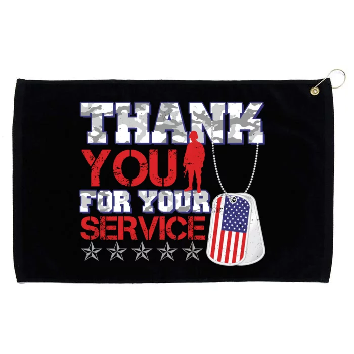 Thank You For Your Service Veterans Day Grommeted Golf Towel