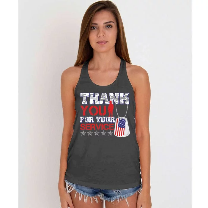 Thank You For Your Service Veterans Day Women's Knotted Racerback Tank