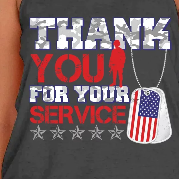 Thank You For Your Service Veterans Day Women's Knotted Racerback Tank