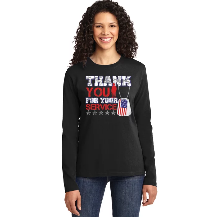 Thank You For Your Service Veterans Day Ladies Long Sleeve Shirt