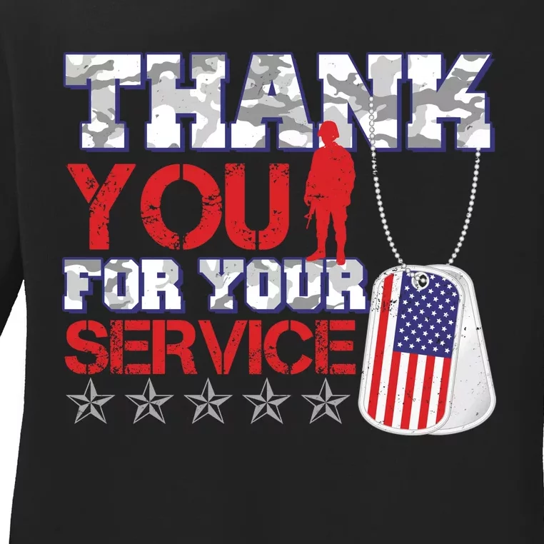 Thank You For Your Service Veterans Day Ladies Long Sleeve Shirt